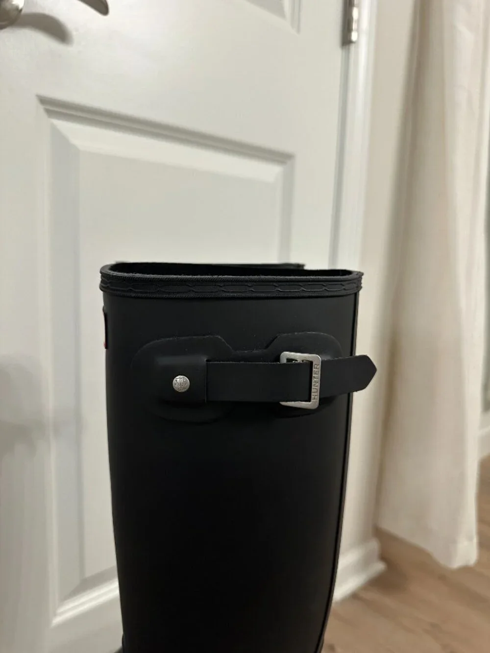 HUNTER Original Tall Rain Boot in Black Size US 8
